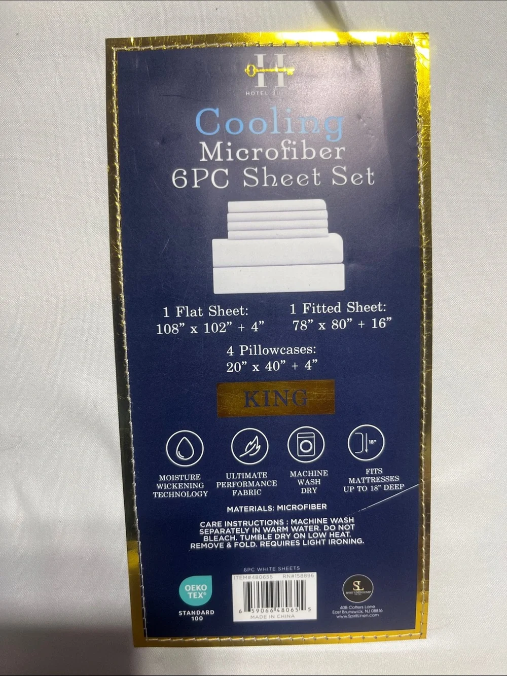 Cooling Microfiber 6-Piece Sheet Set - White